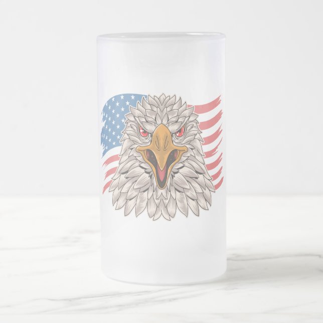 American Bald Eagle Mattglas Bierglas (Mittel)