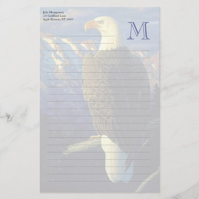American Bald Eagle Mountain Sunrise Briefpapier (Vorderseite)