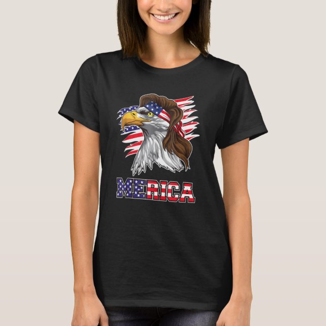 American Bald Eagle Mullet 4. Juli Funny Usa P T-Shirt (Vorderseite)