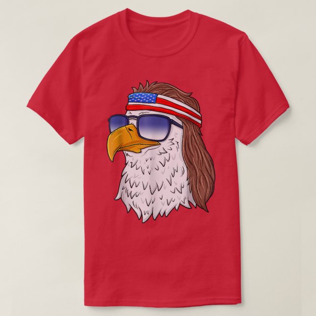 American Bald Eagle Mullet 4. Juli Funny USA P T-Shirt (Design vorne)