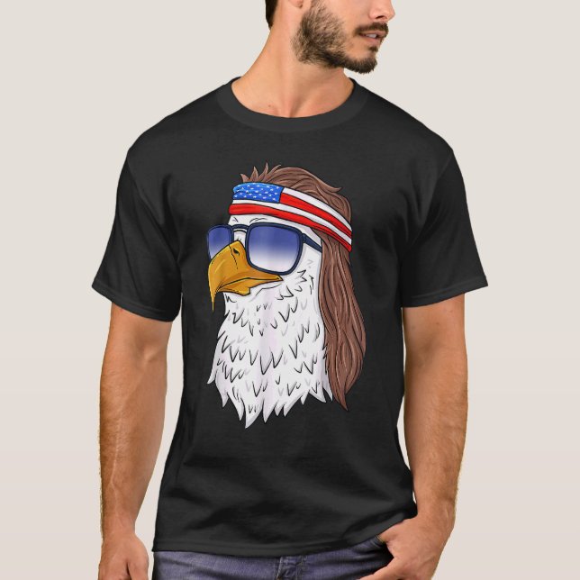 American Bald Eagle Mullet 4. Juli Usa Patrio T-Shirt (Vorderseite)