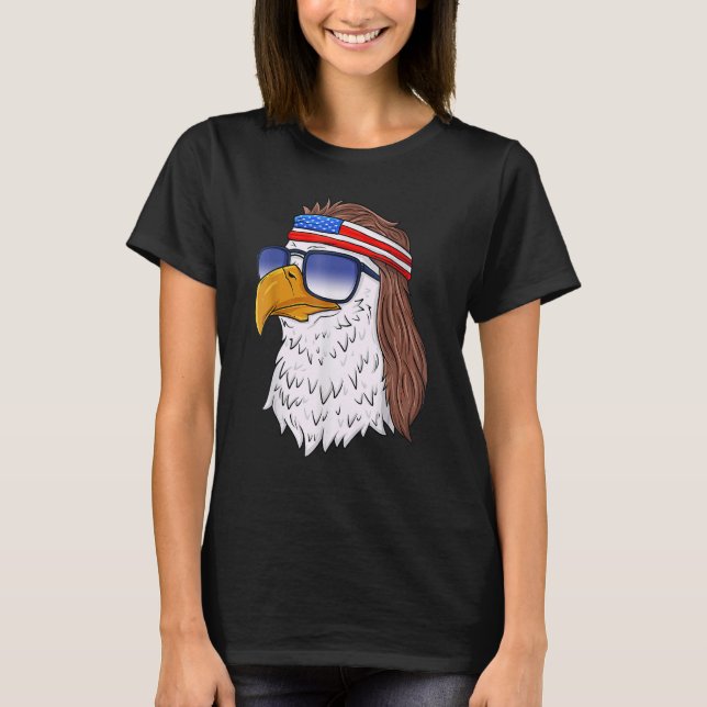 American Bald Eagle Mullet 4. Juli Usa Patrio T-Shirt (Vorderseite)