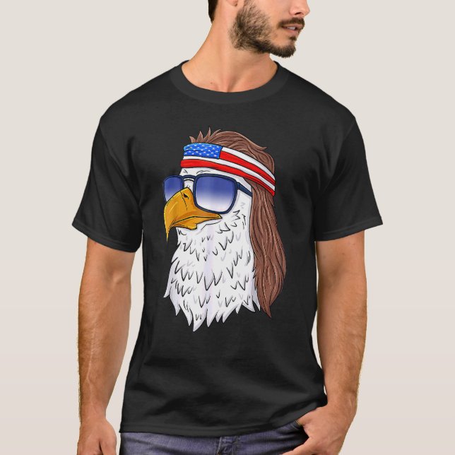 American Bald Eagle Mullet 4. Juli Usa Patrio T-Shirt (Vorderseite)