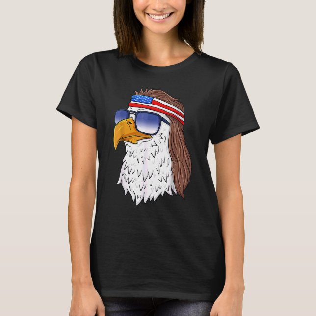 American Bald Eagle Mullet 4. Juli Usa Patrio T-Shirt (Vorderseite)