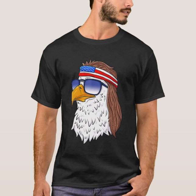 American Bald Eagle Mullet 4. Juli Usa Patrio T-Shirt (Vorderseite)