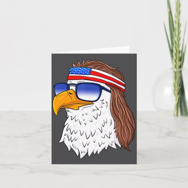 American Bald Eagle Mullet 4th Of July Funny Usa  Karte (Vorderseite)