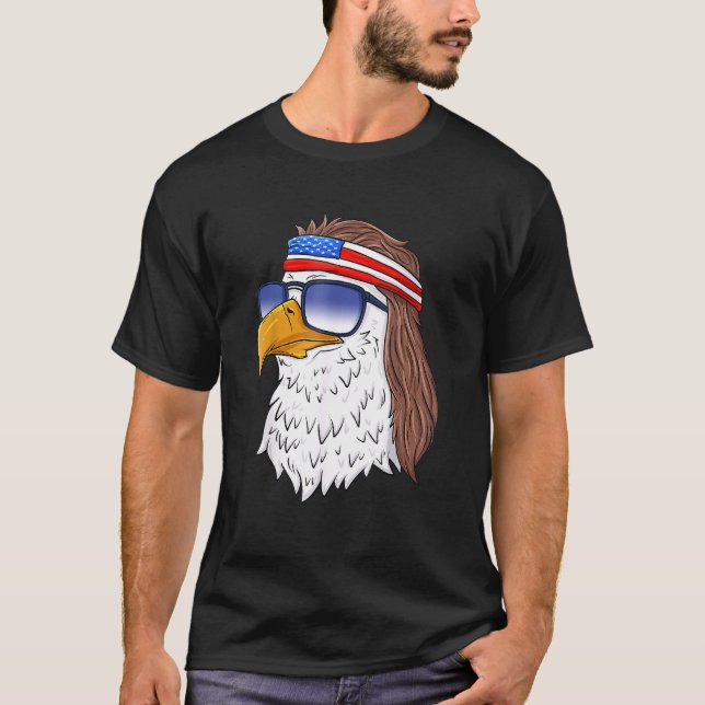 American Bald Eagle Mullet 4th Of July Funny Usa P T-Shirt (Vorderseite)