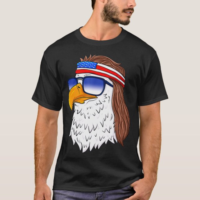 American Bald Eagle Mullet 4th Of July Funny Usa  T-Shirt (Vorderseite)