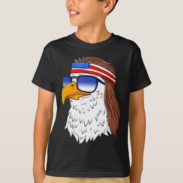 American Bald Eagle Mullet 4th Of July Funny Usa  T-Shirt (Vorderseite)