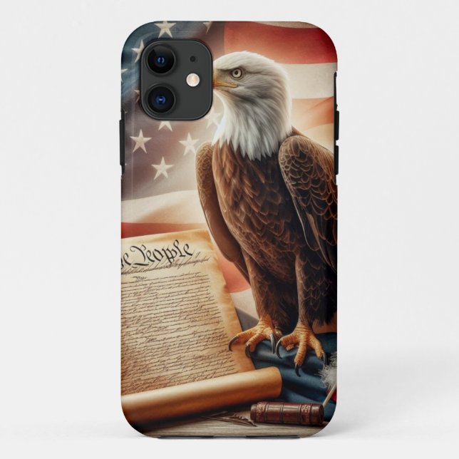 American Bald Eagle Patriotismus Case-Mate iPhone Hülle (Rückseite)