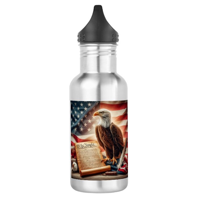 American Bald Eagle Patriotismus Edelstahlflasche (Links)