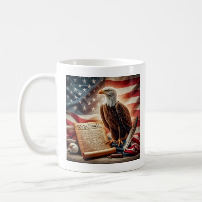 American Bald Eagle Patriotismus Kaffeetasse (Links)