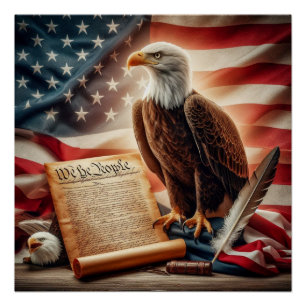 American Bald Eagle Patriotismus Poster