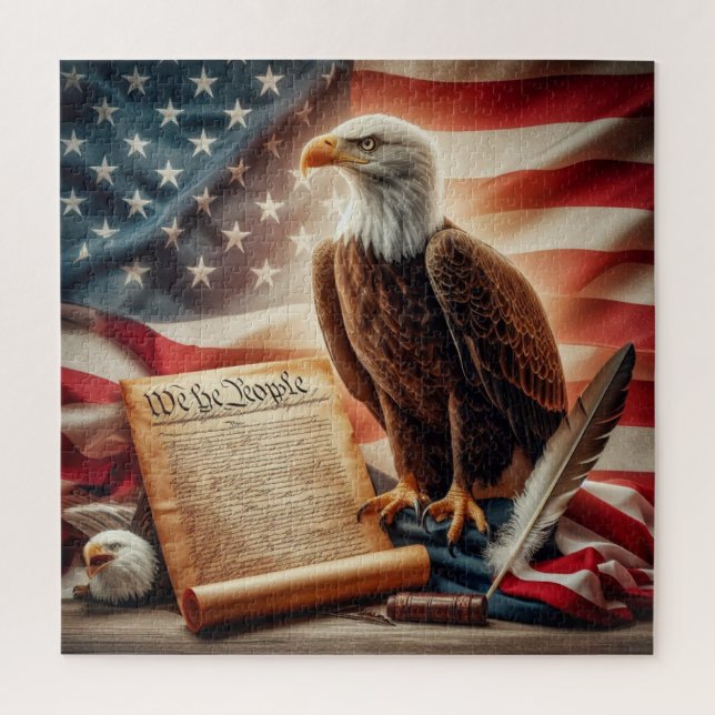 American Bald Eagle Patriotismus Puzzle (Vertikal)