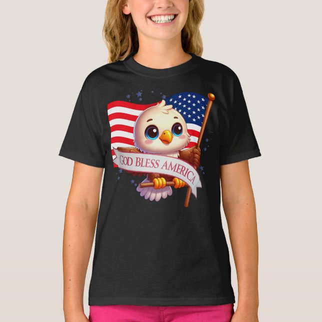 American Bald Eagle Stars & Stripes flag 🦅🇺🇸 T-Shirt (Vorderseite)