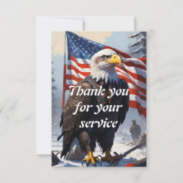 American Bald Eagle und die amerikanische Flagge Dankeskarte