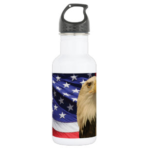 American Bald Eagle und Flag Edelstahlflasche