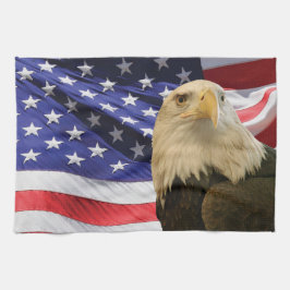 American Bald Eagle und Flag Geschirrtuch