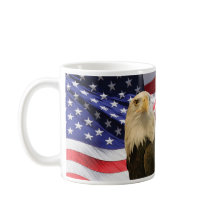 American Bald Eagle und Flag