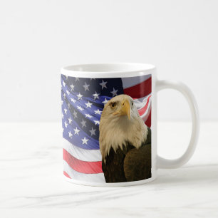 American Bald Eagle und Flag Kaffeetasse
