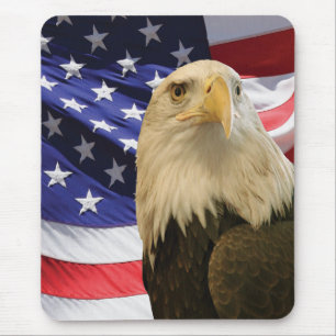 American Bald Eagle und Flag Mousepad