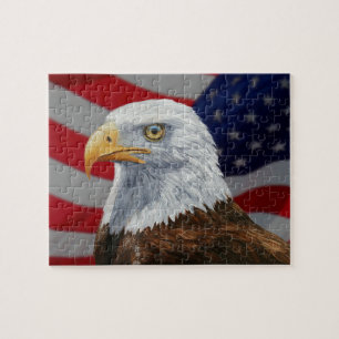 American Bald Eagle und Flag Puzzle