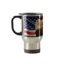 American Bald Eagle und Flag