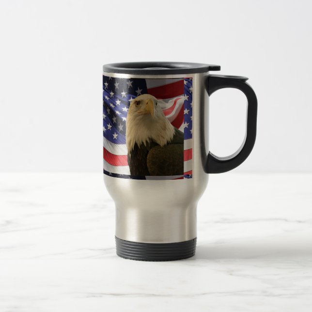 American Bald Eagle und Flag Reisebecher (Rechts)