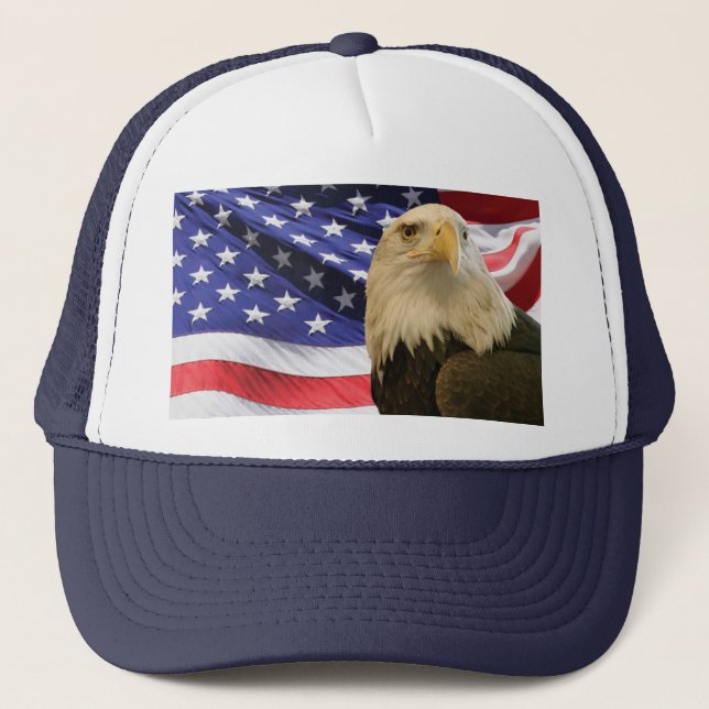 American Bald Eagle und Flag Truckerkappe (Vorderseite)