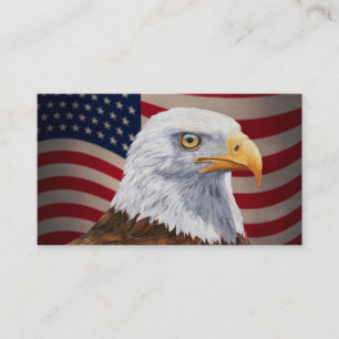 American Bald Eagle und Flag Visitenkarte