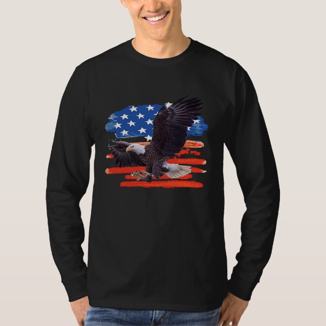 American Bald Eagle USA Flag  4th of July Eagle Fl T-Shirt (Vorderseite)