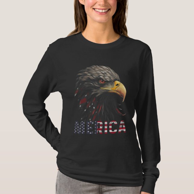 American Bald Eagle USA Flag 4th of July Eagle USA T-Shirt (Vorderseite)