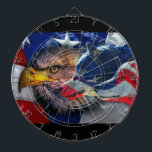 American Bald Eagle Wolf Flag Patriotic Dartscheibe<br><div class="desc">Flagge</div>