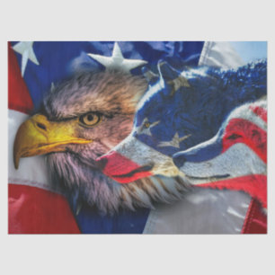 American Bald Eagle Wolf Flag Patriotic Seidenpapier