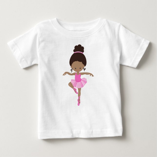 American Ballerina, Ballet Girl, Pink Tutu Baby T-shirt (Vorderseite)