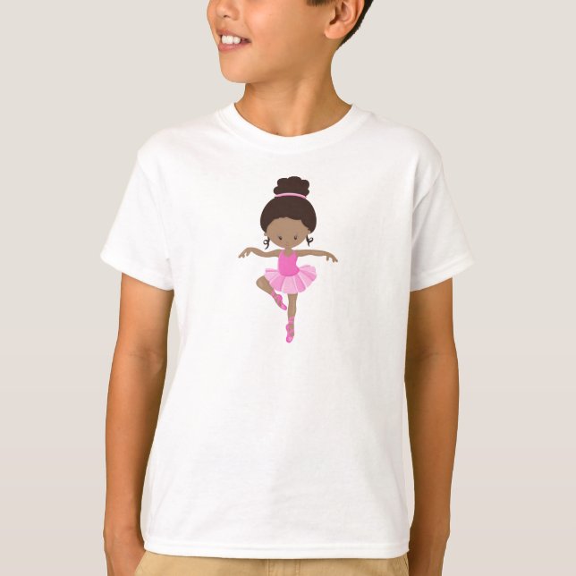 American Ballerina, Ballet Girl, Pink Tutu T-Shirt (Vorderseite)