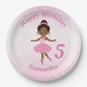American Ballerina Birthday Paper Plate Pappteller