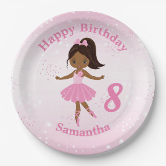 American Ballerina Birthday Paper Plate Pappteller