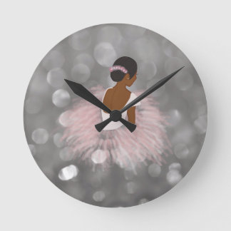 American Ballerina Dancer Runde Wanduhr