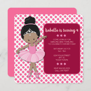American Ballerina Geburtstagseinladung Einladung