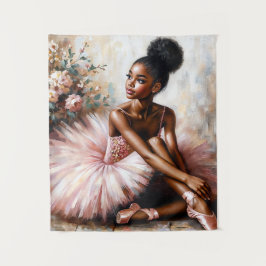American Ballerina in Pink Wandteppich