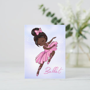 American Ballerina Pink, Lila Ballett Postkarte