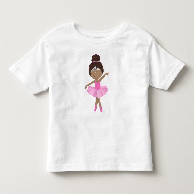 American Ballerina, Pink Tutu, Ballet Girl Kleinkind T-shirt (Vorderseite)