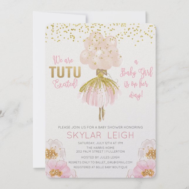 American Ballet Baby Shower Einladung (Vorderseite)