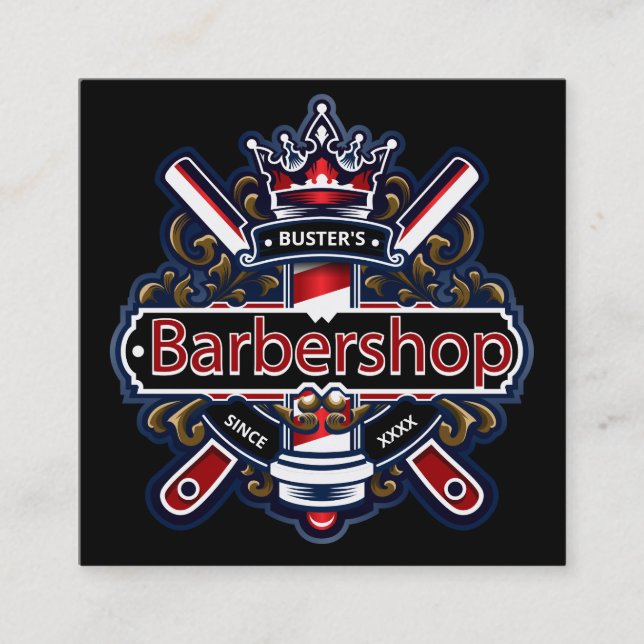 American Barber Pole personalisieren Quadratische Visitenkarte (Vorderseite)