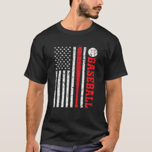 American Baseball Flag für Vater Mama Kinder Vinta T-Shirt