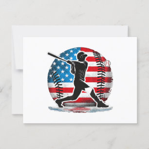 American Baseball Player Batter mit den Staaten Postkarte