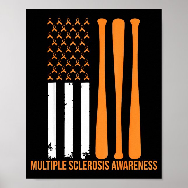 American Baseball Sports Multiple Sclerosis Awaren Poster (Vorne)
