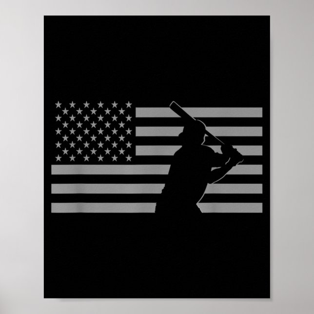 American Baseball USA Flag Baseball Poster (Vorne)