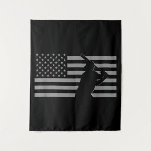 American Baseball USA Flag Baseball Wandteppich